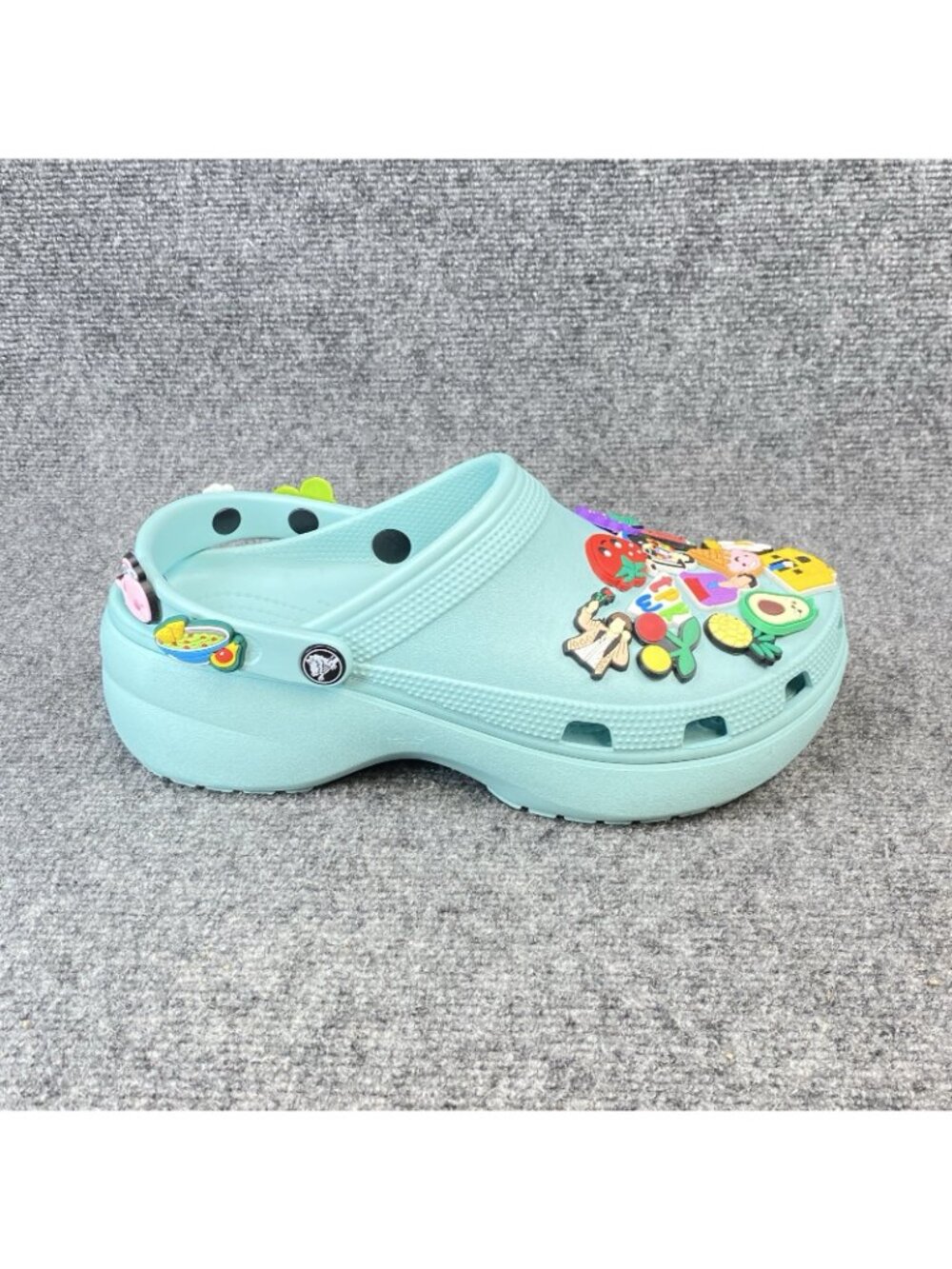 CROCS Original Classic Unisex M9 Women's 11 Aqua Convertible Clogs + 34 Jibbitz - Picture 2 of 12